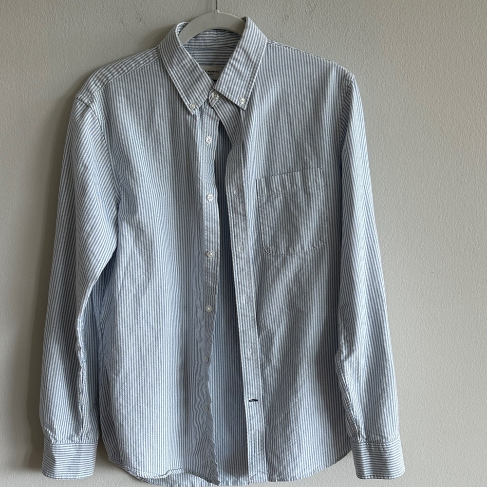 Club Monaco Light Blue Striped Button Down Shirt slim fit size S